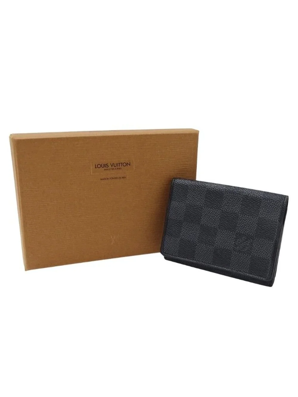 Louis Vuitton Card Case Damier Graphite Business Holder Black